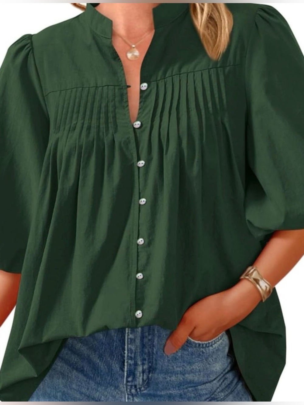 PrettyGarden dark Green Top